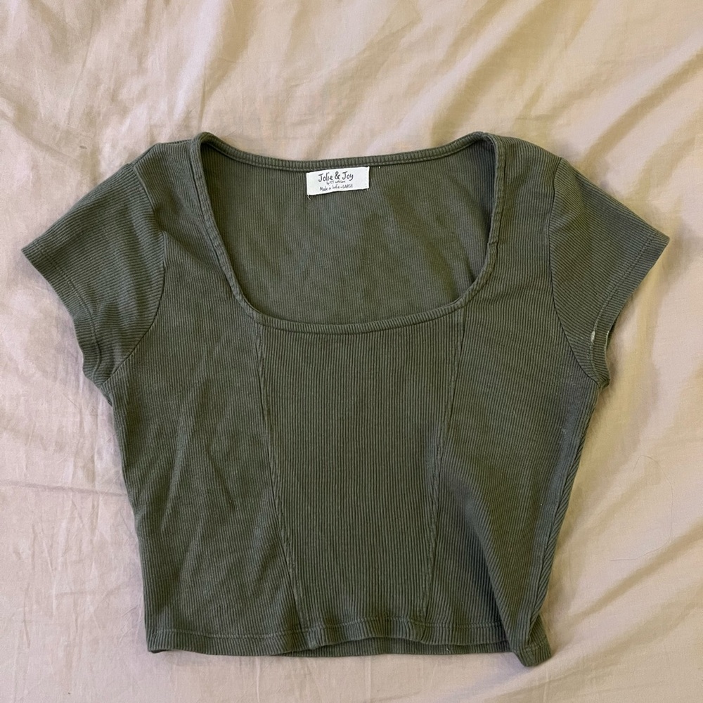 Sleek Olive Green Crop Top by Jack & Joy
